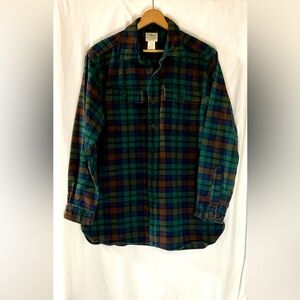 L.L. Bean Green and Brown Checkered Shirt
